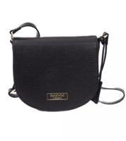 Baldinini Trend Elegant Black Shoulder Flap Bag with Golden Accents (BATR-23378)