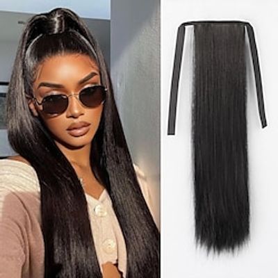 Drawstring Ponytails Women / Classic / Hot Sale Synthetic Hair Hair Piece Hair Extension Straight 20 inch Daily / Daily Wear / Vacation miniinthebox