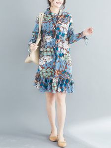 Floral Print Tie Women Dresses