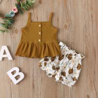 2020 new girls summer clothing suits printed tank top shorts two-piece sleeveless clothes AliExpress hot sale