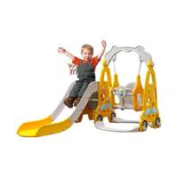 Megastar Zoom Slide & Swing Multiplayset 3 In 1 For Kids With Basketball Hoop - Yellow
