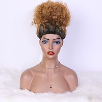 Synthetic Lace Wig Bouncy Curl Style 4 inch Brown With Bangs 4x13 Closure Wig Women's Wig Light Brown  Short Lightinthebox - thumbnail