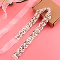 Satin Tulle Wedding Party Evening Sash With Belt Appliques Crystals Rhinestones Women's Sashes Lightinthebox Satin Tulle Wedding Party Evening Sash With Belt Appliques Crystals Rhinestones Women's Sashes Lightinthebox