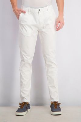 Mens Plain Belt Loops Pants White Mens Plain Belt Loops Pants White