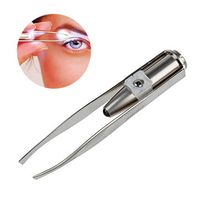 Stainless Steel LED Lighted Eyebrow Tweezers Eyelash Hair Removal Beauty Makeup Tool