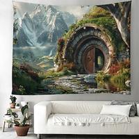 Hobbit Tree Houses Hanging Tapestry Wall Art Large Tapestry Mural Decor Photograph Backdrop Blanket Curtain Home Bedroom Living Room Decoration Lightinthebox - thumbnail