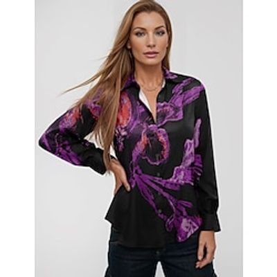 Women's Shirt Blouse Graphic Casual Purple Brown Green Print Button Long Sleeve Fashion Shirt Collar Regular Fit Spring Fall Lightinthebox Women's Shirt Blouse Graphic Casual Purple Brown Green Print Button Long Sleeve Fashion Shirt Collar Regular Fit Spring Fall Lightinthebox