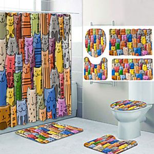 Bathroom Shower Curtain  Mat Set Classic Polyester New Design miniinthebox