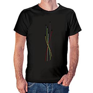 Men's Unisex Tee T shirt Hot Stamping Curve Graphic Prints Plus Size Print Short Sleeve Casual Tops Cotton Basic Fashion Designer Big and Tall White Black Wine miniinthebox