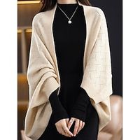 Women's Cardigan Shrug Open Front Ribbed Knit Polyester Knitted Fall Winter Regular Outdoor Daily Going out Stylish Casual Soft Long Sleeve Solid Color Khaki Beige Gray One-Size Lightinthebox - thumbnail