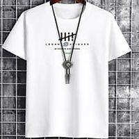 Men's Unisex Tee T shirt Hot Stamping Graphic Prints Letter Plus Size Print Short Sleeve Casual Tops Cotton Basic Fashion Designer Big and Tall White Black Khaki Lightinthebox - thumbnail