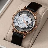 Women's Watch Elegant Butterfly Quartz Watch Hollow Out Analog PU Leather Wrist Watch Lightinthebox - thumbnail