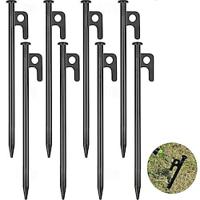 8/16 Pack Tent Stakes Heavy Duty Metal Tent Pegs for Camping Steel Tent Stakes 8 inch Unbreakable and Inflexible Lightinthebox