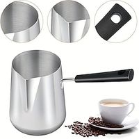1pc Stainless Steel Coffee Maker Turkish Coffee Pot, 350ML 600ML 900ML Milk And Butter Warming Pot, Stainless Steel Butter Warmer With Pour Spout And Anti-scald Handle, Butter Melting Pot For Coffee. Lightinthebox - thumbnail