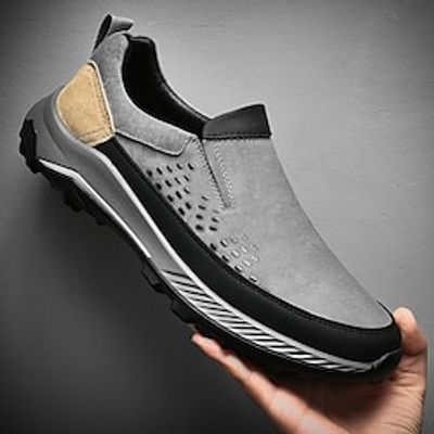 Men's Loafers  Slip-Ons Slip-on Sneakers Running Walking Vintage Classic Casual Outdoor Daily PU Slip-on Black Gray Summer Spring Fall Lightinthebox