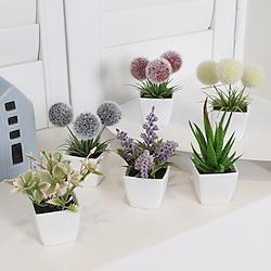 6pcs/set Artificial Plant Decor Set: Lifelike Evergreen Plant Pottery Perfect for Year-Round Home, Office, Store, Restaurant Countertop, and Desktop Decoration Lightinthebox