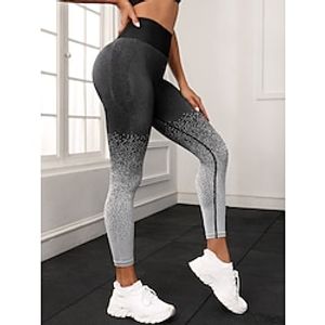 Women's Leggings Scrunch Butt Bootcut Tummy Control Butt Lift 4 Way Stretch High Waist Yoga Fitness Gym Workout Tights Gradient Color Gradient black Spandex Sports Activewear Lightinthebox