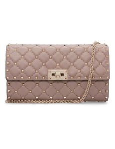 Rockstud Spike Crossbody Clutch - Powder Pink