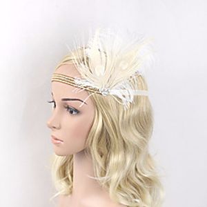 Women's Party Hat Party Street Dailywear Feather Solid Color White Hat / Rhinestone / Fall / Winter / Spring / Summer miniinthebox