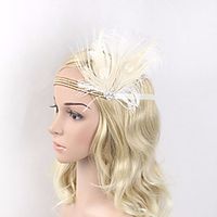 Women's Party Hat Party Street Dailywear Feather Solid Color White Hat / Rhinestone / Fall / Winter / Spring / Summer miniinthebox - thumbnail