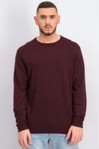 Mens Knitted Pullover  Sweater  Burgundy