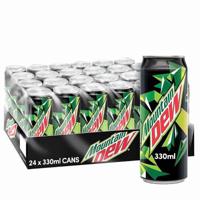 Mountain Dew Carbonated Soft Drink Can 330 ml x 24 Carton