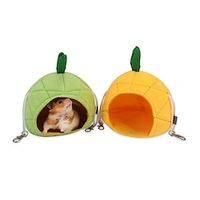 Rat Hammock and House Bedding Set Hanging Bed and Nesting Cave for Guinea Pigs Hamster Ferret Chinchilla Cage Small Animals Sleep and Play Pineapple Lightinthebox - thumbnail