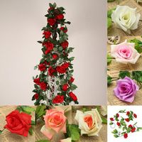 Artificial Flowers Rose Garland Silk Flowers Vine Fake Leaf Party Garden Wedding Home Decor