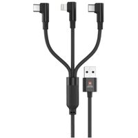 Swiss Military USB A To 3 In 1 2m Lightning Cable, Black - SM-CB-3in1-BLK ( UAE Delivery Only)