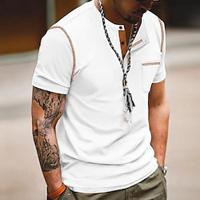 Men's T shirt Tee Henley Shirt Tee Tee Top Plain Henley Street Vacation Short Sleeve Clothing Apparel Fashion Designer Basic Lightinthebox