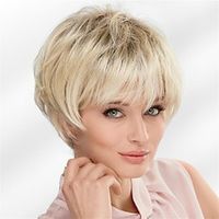 Synthetic Wig Curly With Bangs Machine Made Wig Short A1 Synthetic Hair Women's Soft Fashion Easy to Carry Blonde miniinthebox