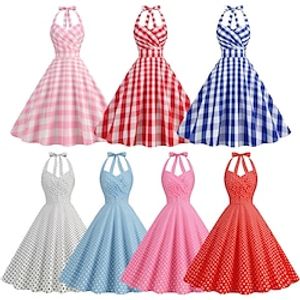 50s Red Dress for Women Costumes 1950s Vintage Outfits Halloween Christmas Xmas Cosplay Prom Dress Lightinthebox