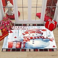 Christmas Series 1 Digital Printed Floor Mat Novelty Absorbent Bathroom Rug Nonwoven New Design Lightinthebox - thumbnail