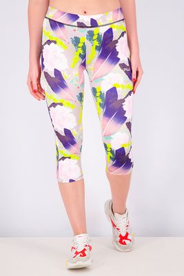 Womens Floral Print Pull On Leggings Rose Sublimation Womens Floral Print Pull On Leggings Rose Sublimation