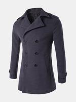 Business Thick Warm Double-breasted Trench Coat for Men