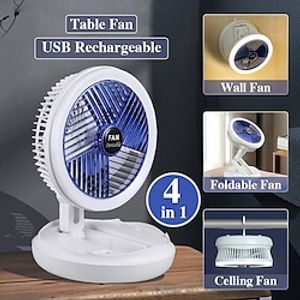USB Charging Foldable Table Fan Wall Mounted Hanging Ceiling Fan  4 Speed Adjustable For Home Room Air Cooler Fan Lightinthebox