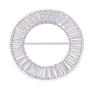obonnie 1.8 micro pave cubic zirconia large ring circle brooch pin cardigan scarf holder party jewelry (silver) miniinthebox