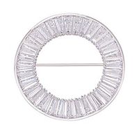 obonnie 1.8 micro pave cubic zirconia large ring circle brooch pin cardigan scarf holder party jewelry (silver) miniinthebox - thumbnail