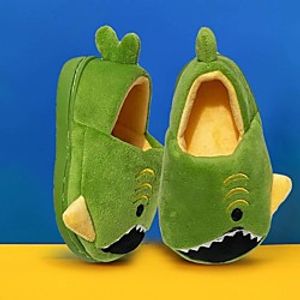 children's cotton shoes, bag-heel slippers, 2021 new girls' fur shoes, men's indoor shoes, cross-border amazon shark cartoon miniinthebox
