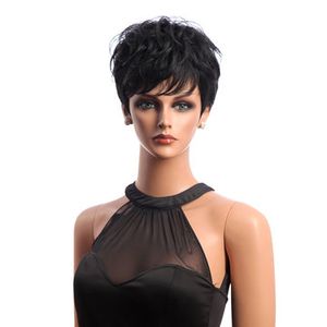 Lady Black Short Straight Hair