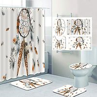 Dream Catcher Pattern Printing Bathroom Shower Curtain Leisure Toilet Four-Piece Design miniinthebox Dream Catcher Pattern Printing Bathroom Shower Curtain Leisure Toilet Four-Piece Design miniinthebox