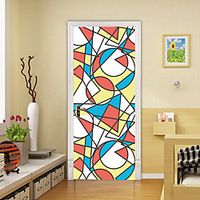 2pcs Self-adhesive Creative Geometric Mosaic Door Stickers For Living Room Diy Decorative Home Waterproof Wall Stickers Lightinthebox - thumbnail