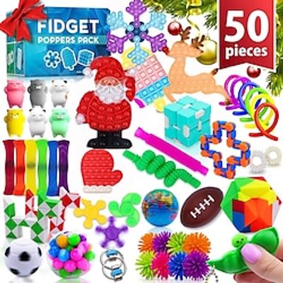 50 PCS Fidget Toys Party Gifts Kids Sensory Toy Pack Bulk Fidgets Stocking Fillers Treasure Box Classroom Prizes for Autistic children Girls and boys Gift Gift bag pressure pop up Lightinthebox