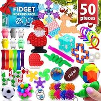 50 PCS Fidget Toys Party Gifts Kids Sensory Toy Pack Bulk Fidgets Stocking Fillers Treasure Box Classroom Prizes for Autistic children Girls and boys Gift Gift bag pressure pop up Lightinthebox - thumbnail