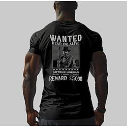 Wanted Dead Or Alive Men's Graphic Cotton T Shirt Sports Classic Shirt Short Sleeve Comfortable Tee Street Holiday Summer Fashion Designer Clothing Lightinthebox