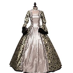 Plus Size Retro Vintage Rococo Victorian 18th Century Vintage Dress Dress Prom Dress Women's Costume Vintage Cosplay Party Prom Long Sleeve Dress Masquerade miniinthebox