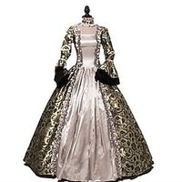 Plus Size Retro Vintage Rococo Victorian 18th Century Vintage Dress Dress Prom Dress Women's Costume Vintage Cosplay Party Prom Long Sleeve Dress Masquerade miniinthebox - thumbnail