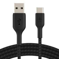 Belkin BoostCharge Braided USB C charger cable, USB-C to USB-A cable, USB type C charging cable For iPhone 16, 15, Samsung Galaxy S24, S23, Pixel, iPad, MacBook, Nintendo Switch And More - 1m, Black BL-CBL-USB.C-USB.A-1M-BLK