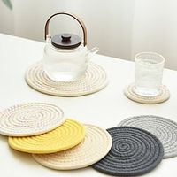 Cotton Thread Insulation Placemat Woven Anti-Scalding Coaster Bowl Mat Nordic Minimalist Pot Pad Cotton Rope Table Mat Lightinthebox - thumbnail