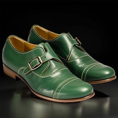 Men's Oxfords Retro Formal Shoes Brogue Suede Shoes Walking British Office  Career Party  Evening PU Comfortable Slip Resistant Wear Resistance Lace-up Black Green Fall Winter Lightinthebox